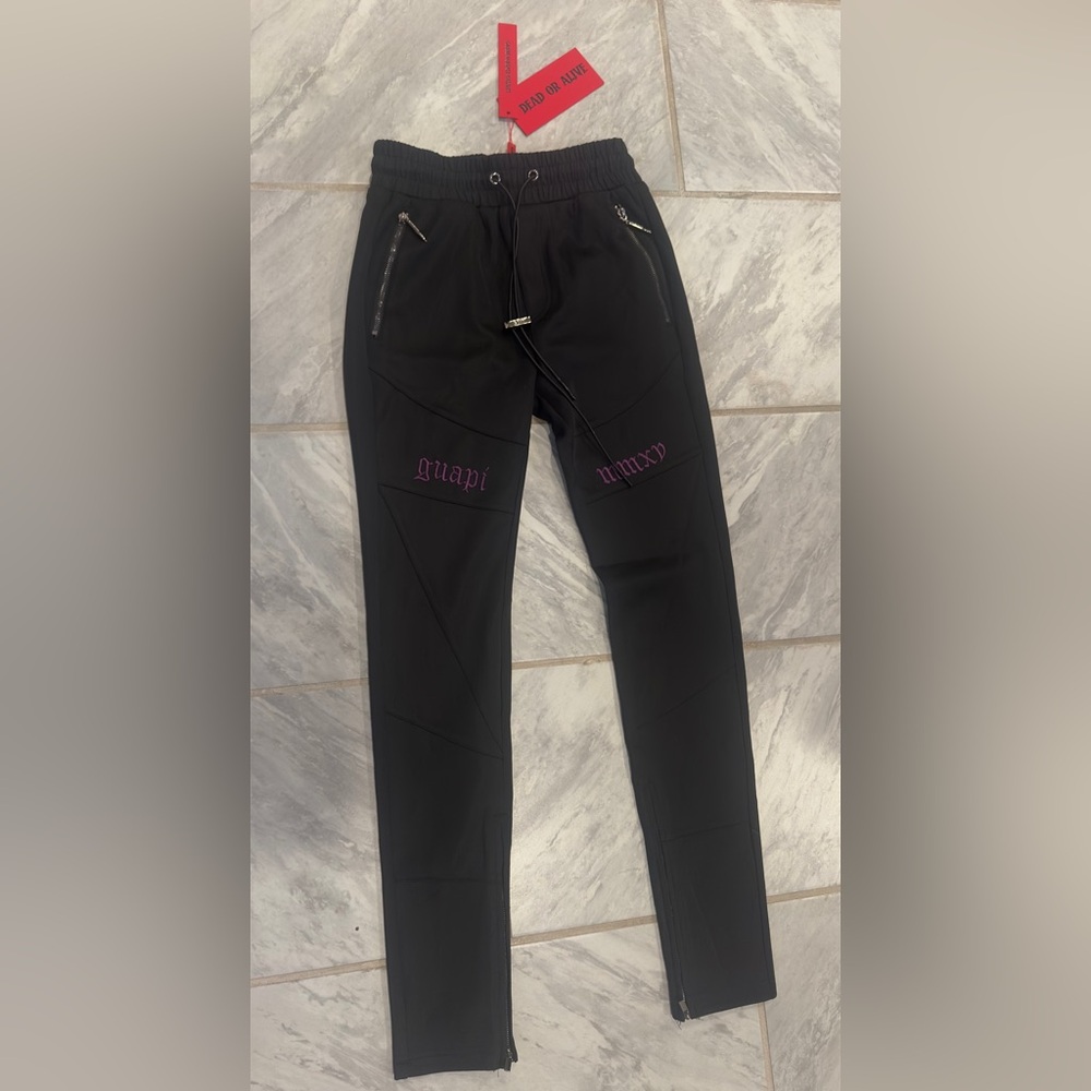 NWT Guapi Mens Limited Edition Dead Or Alive Black Joggers Size 30W